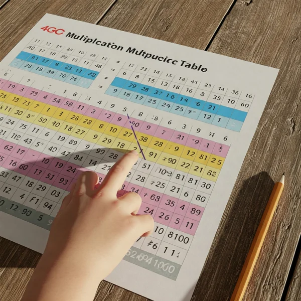 1'den 100'e çarpım tablosundaki desenleri gösteren el
