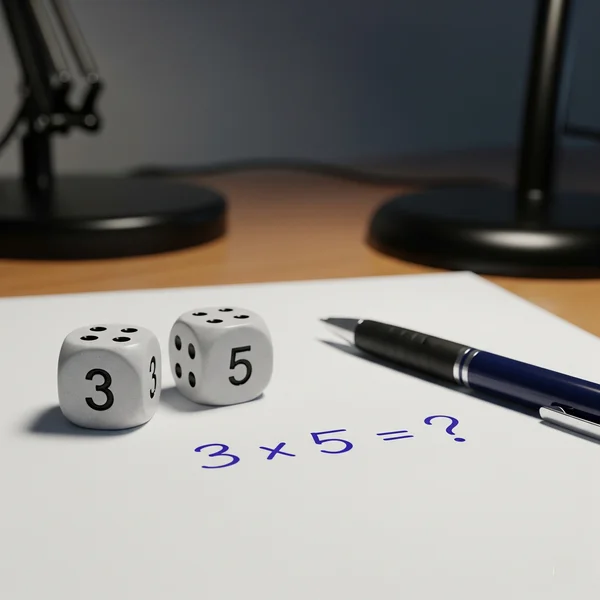 Dice and paper for playing times table roll em game