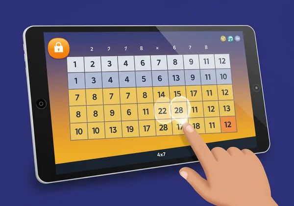 Interactive multiplication chart showing highlighted numbers