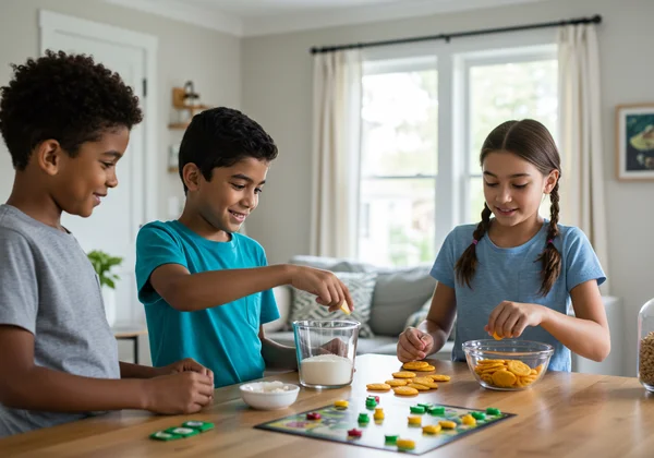 Child applying math skills in a real-world scenario
